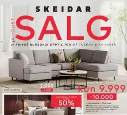 Skeidar Porto sofabordsett, NOK 2999 tilbud