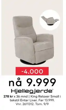 Skeidar King Relaxer Small, NOK 9999 tilbud