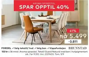 Skeidar Aroma spisestol, NOK 3811 tilbud