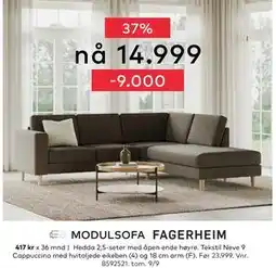Skeidar Hedda 2,5-seter, NOK 14999 tilbud