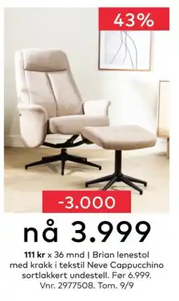 Skeidar Brian lenestol, NOK 3999 tilbud