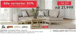 Skeidar Slogen hjørnesofa. 2,5-seter med åpen ende, NOK 21999 tilbud