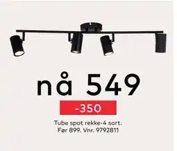 Skeidar Tube spot rekke-4 sort., NOK 549 tilbud