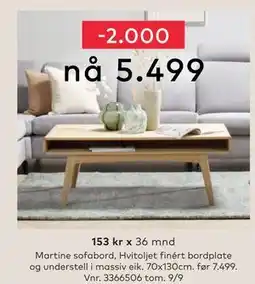 Skeidar Martine sofabord, NOK 5499 tilbud