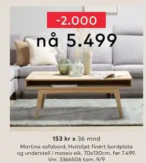 Skeidar Martine sofabord, NOK 5499 tilbud