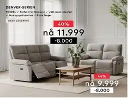 Skeidar Denver 2-seter recliner, NOK 9999 tilbud