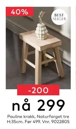 Skeidar Pauline krakk,, NOK 299 tilbud
