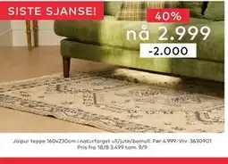 Skeidar Jaipur teppe, NOK 2999 tilbud