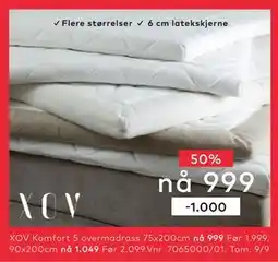 Skeidar XOV Komfort 5 overmadrass tilbud