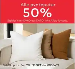 Skeidar Belinda pute, NOK 349 tilbud