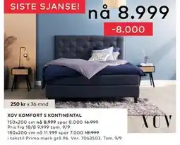 Skeidar XOV KOMFORT 5 KONTINENTAL tilbud