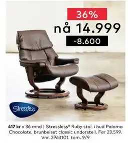 Skeidar Stressless Ruby stol, NOK 14999 tilbud