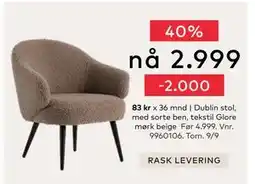 Skeidar Dublin stol,, NOK 2999 tilbud