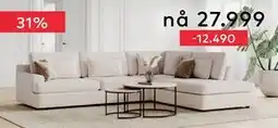 Skeidar Roma hjørnesofa, NOK 27999 tilbud