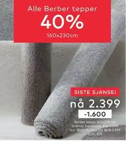 Skeidar Alle Berber tepper tilbud