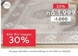 Skeidar Rio teppe, NOK 1999 tilbud