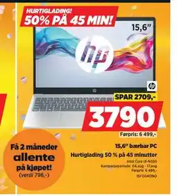 POWER 15,6 bærbar PC, NOK 3790 tilbud