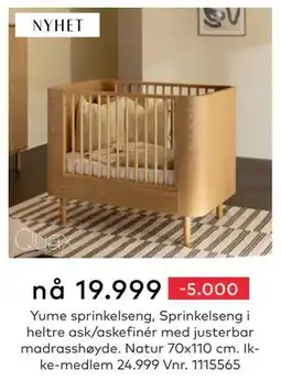 Skeidar Yume sprinkelseng, NOK 24999, Medlemspris tilbud