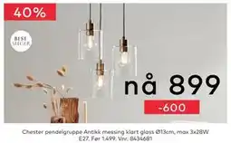 Skeidar Chester pendelgruppe, NOK 899 tilbud