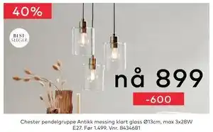 Skeidar Chester pendelgruppe, NOK 899 tilbud