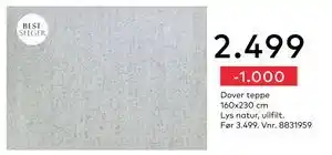 Skeidar Dover teppe, NOK 2499 tilbud
