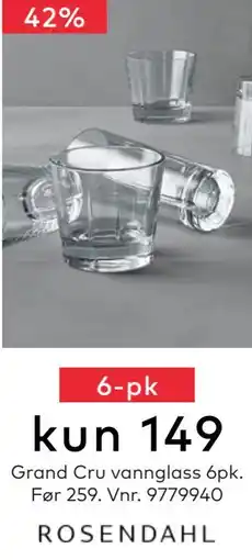 Skeidar Grand Cru vannglass 6pk, NOK 149 tilbud