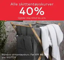 Skeidar Bamboo skittentøyskurv, NOK 299 tilbud