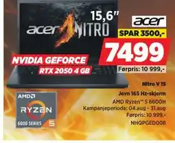 POWER Nitro V 15, NOK 7499 tilbud