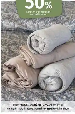 Nille Henny formsydd satenglaken tilbud