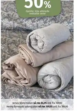 Nille Jersey stretchlaken tilbud