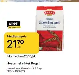 Storcash Hvetemel siktet Regal tilbud