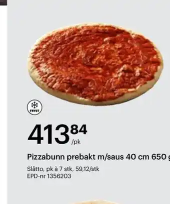 Storcash Pizzabunn prebakt m/saus tilbud