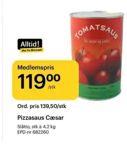 Storcash Pizzasaus Cæsar tilbud