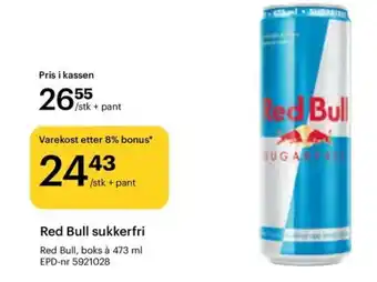 Storcash Red Bull sukkerfri tilbud