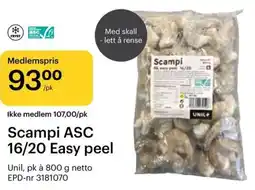 Storcash Scampi ASC 16/20 Easy peel tilbud