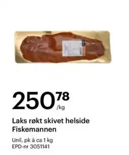 Storcash Laks røkt skivet helside Fiskemannen tilbud