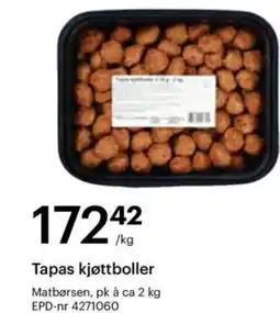 Storcash Tapas kjøttboller tilbud