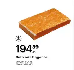 Storcash Gulrotkake langpanne tilbud