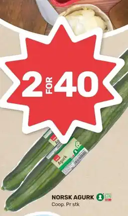 Coop Marked NORSK AGURK O Coop. Pr stk tilbud