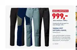 Intersport VAAGAA LIGHT SOFTSHELL BUKSE, Dame/Herre tilbud