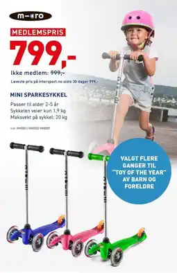 Intersport MINI SPARKESYKKEL tilbud