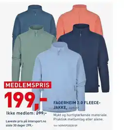 Intersport FAGERHEIM 2.0 FLEECE- JAKKE, Junior tilbud