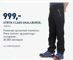 Intersport STRYN 3 LAGS SKALLBUKSE, Junior tilbud