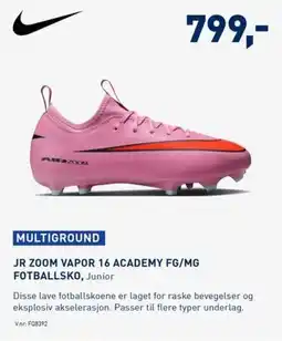 Intersport MULTIGROUND JR ZOOM VAPOR 16 ACADEMY FG/MG FOTBALLSKO, Junior tilbud