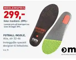 Intersport FOOTBALL INSOLE tilbud