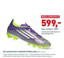 Intersport F50 LEAGUE MULTI-GROUND FOTBALLSKO, Barn/Junior tilbud