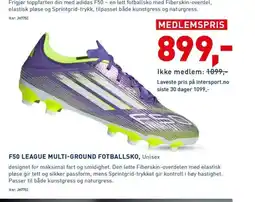 Intersport F50 LEAGUE MULTI-GROUND FOTBALLSKO, Unisex tilbud