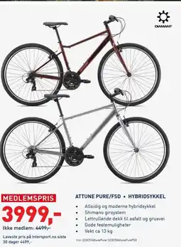 Intersport ATTUNE PURE/FSD ⚫HYBRIDSYKKEL tilbud