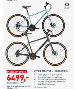 Intersport ATTUNE CORE/FSD ⚫ HYBRIDSYKKEL tilbud