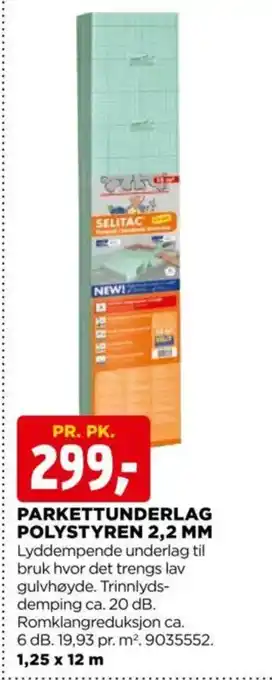 jem & fix PARKETTUNDERLAG POLYSTYREN 2,2 MM tilbud